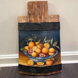 Rustic Fruit Bowl Mixed Media Art